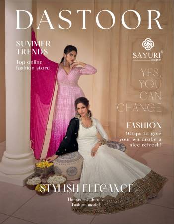 SAYURI DASTOOR 5523 & 552 DESIGNER GEORGETTE GOWN WHOLESALER IN INDIA